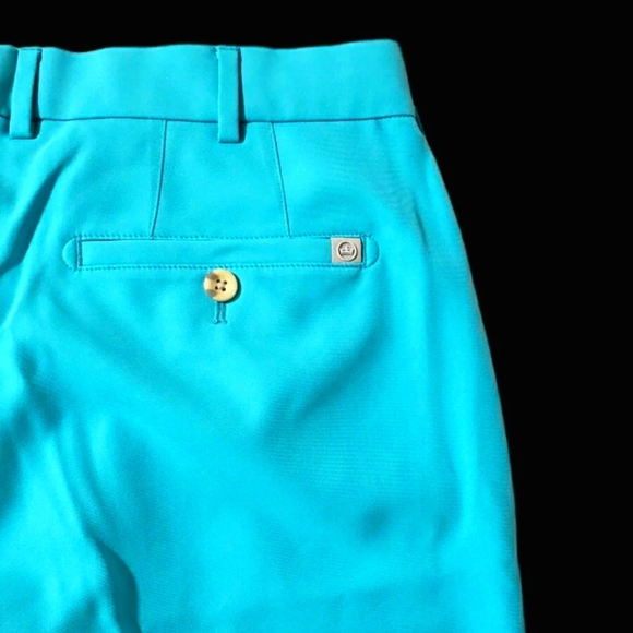 Peter Millar Crown Sport Mens 35 High Drape Blue Performance Stretch Shorts - Picture 3 of 8